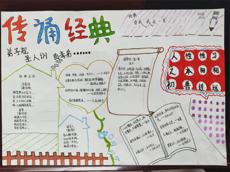 池州东至县胜利中学举办诵读经典手抄报大赛活动